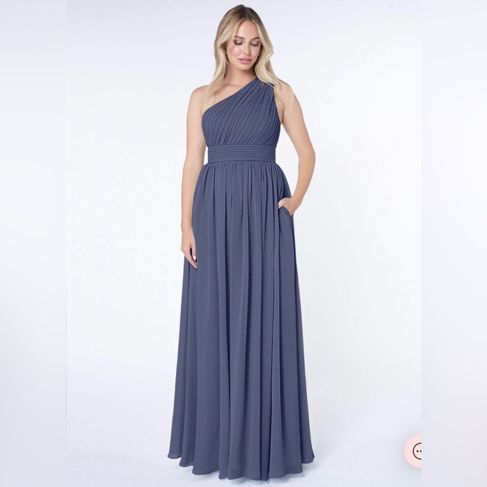 Azazie Molly Bridesmaid Dress SIZE 10; Color STORMY